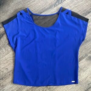 Guess Blue Boxy Crop Blouse